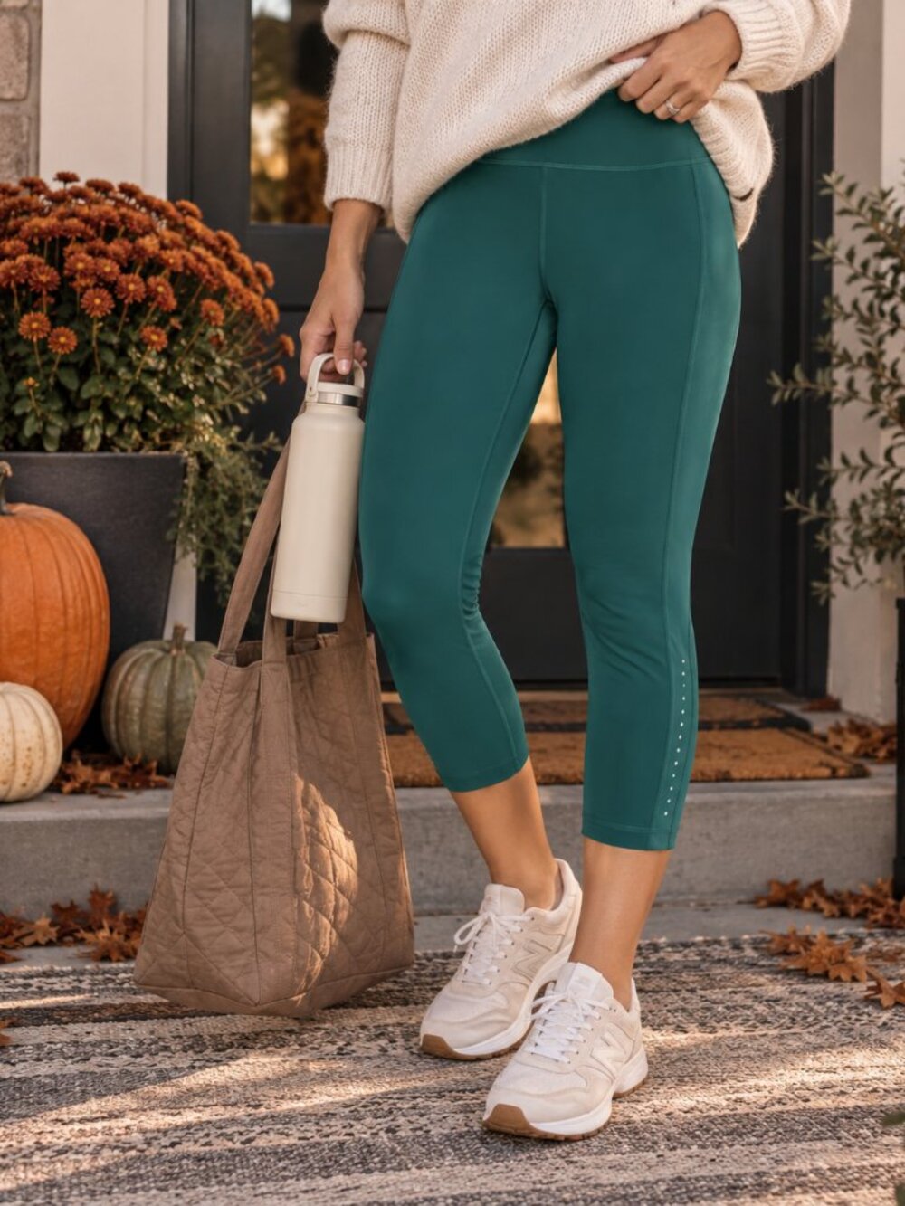 Lululemon Size 12 Teal Green Crop Leggings EUC
